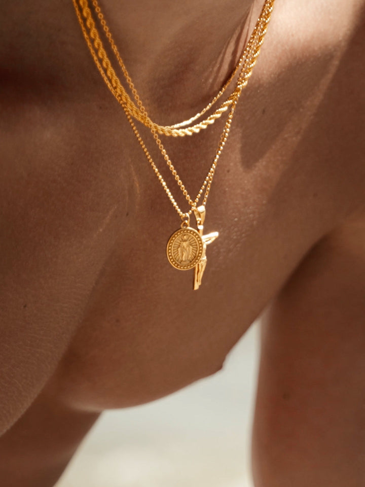 CHRISTIAN CHAIN SET | 18K Gold