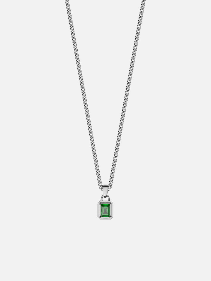 GREEN GEMSTONE CHAIN | Silver