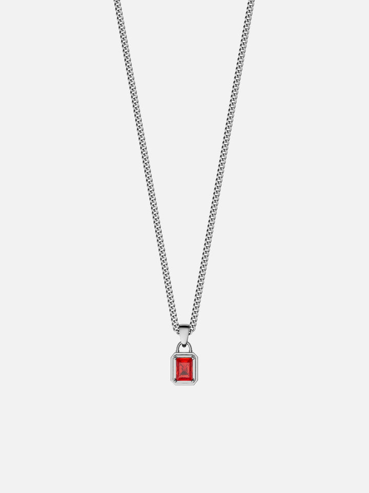 RED GEMSTONE CHAIN | Silver