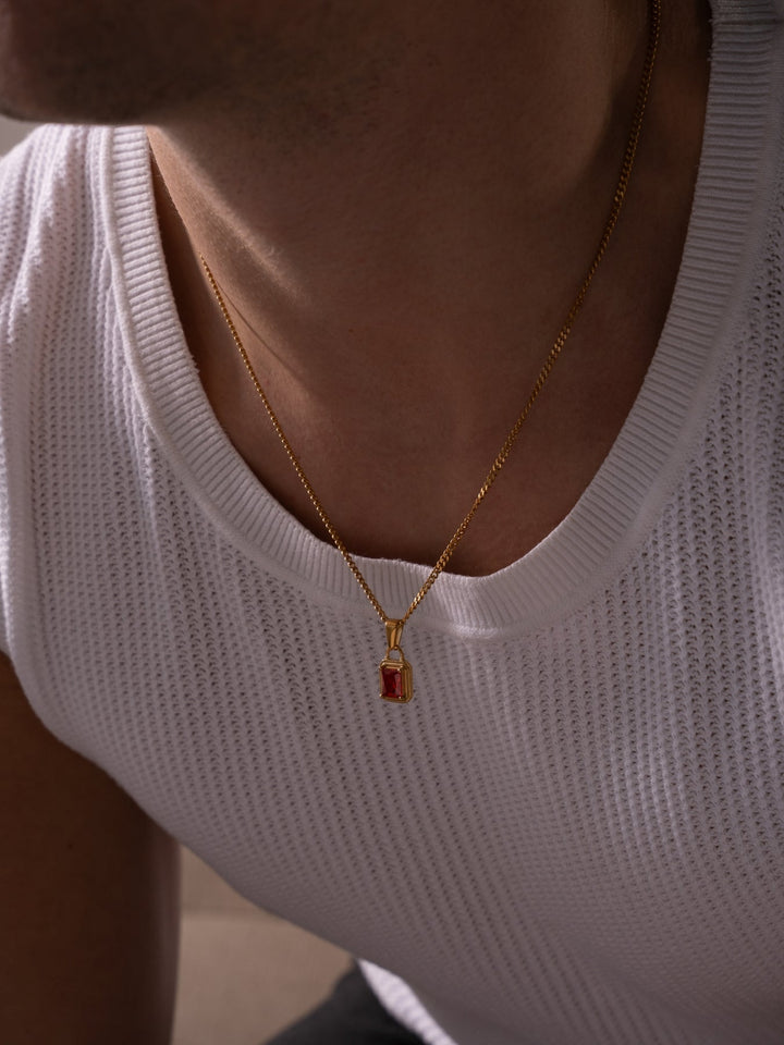 RED GEMSTONE CHAIN | 18K Gold