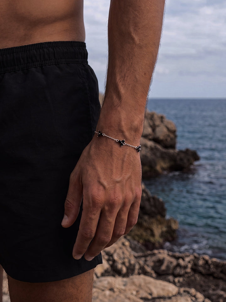 MIDNIGHT CLOVER BRACELET | Silver